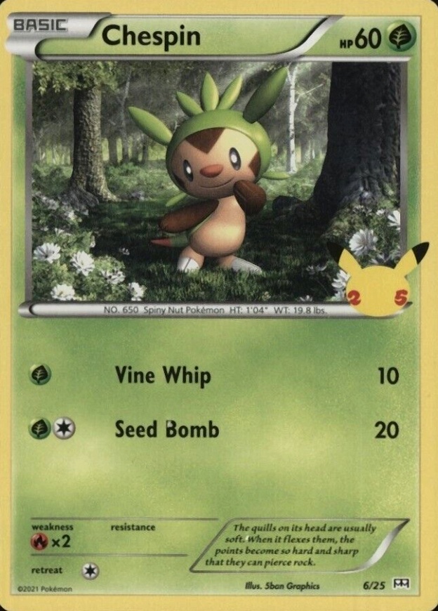 2021 Pokemon Mcdonald's Collection Chespin #6 TCG Card