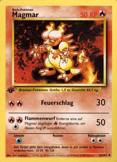 1999 Pokemon German  Magmar #36 TCG Card