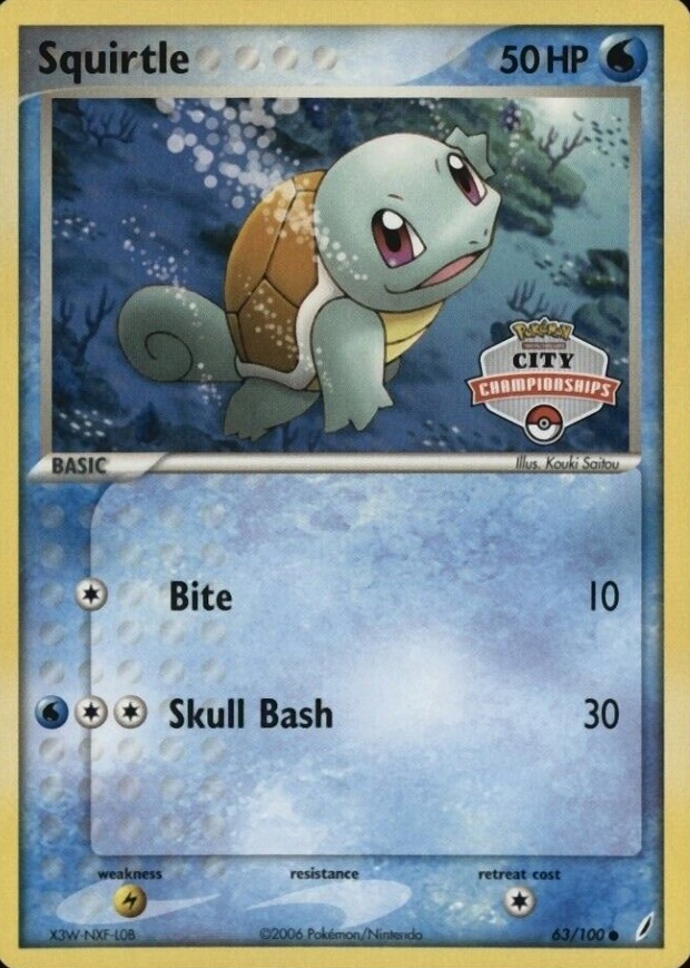 2006 Pokemon EX Crystal Guardians Squirtle #63 TCG Card