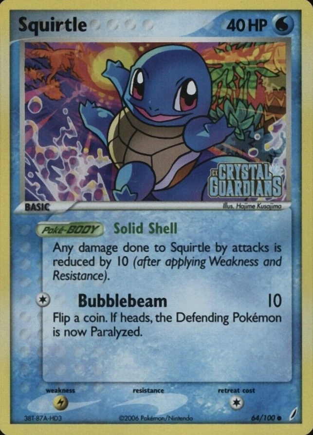 2006 Pokemon EX Crystal Guardians Squirtle-Reverse Foil #64 TCG Card