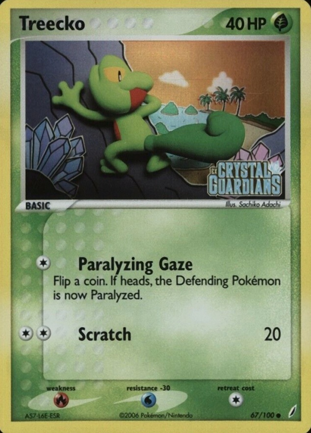 2006 Pokemon EX Crystal Guardians Treecko-Reverse Foil #67 TCG Card