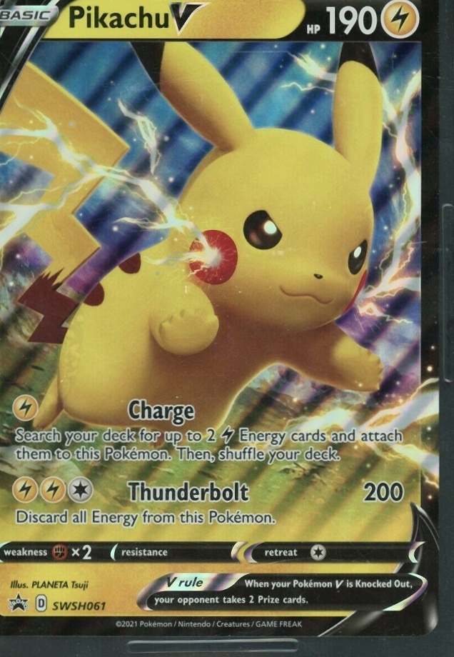 2021 Pokemon Sword & Shield Black Star Promo Pikachu V #061 TCG Card