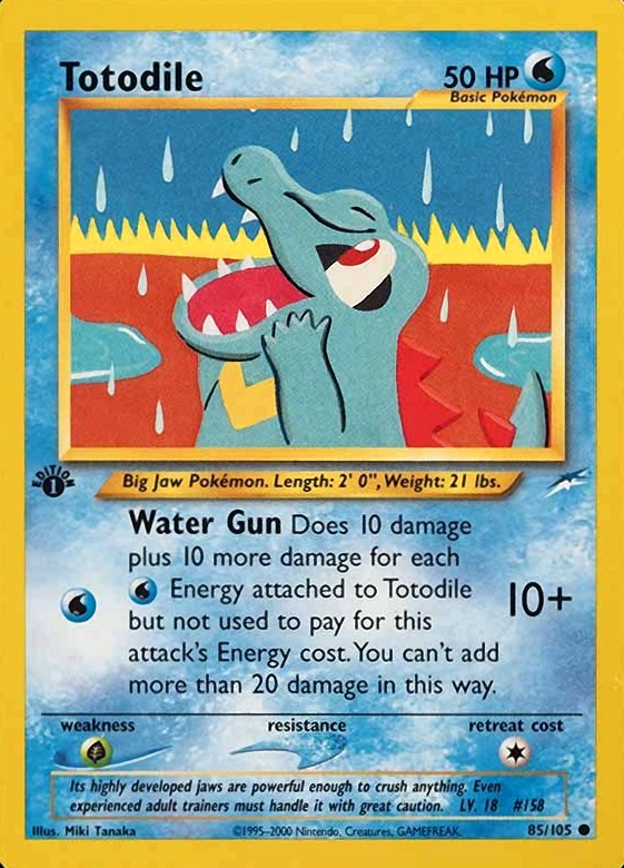 2002 Pokemon Neo Destiny  Totodile #85 TCG Card