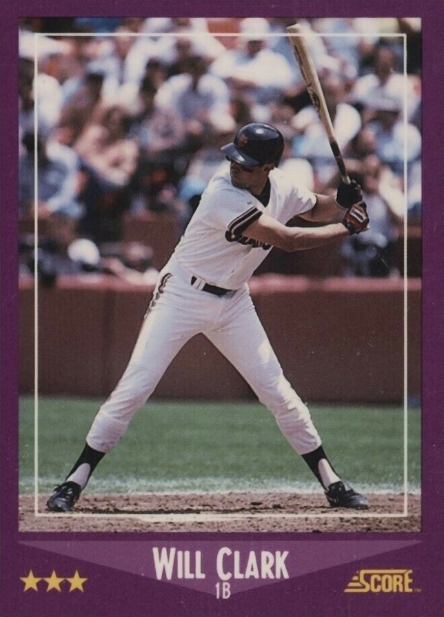 1988 Score Glossy Will Clark #78 Baseball Card