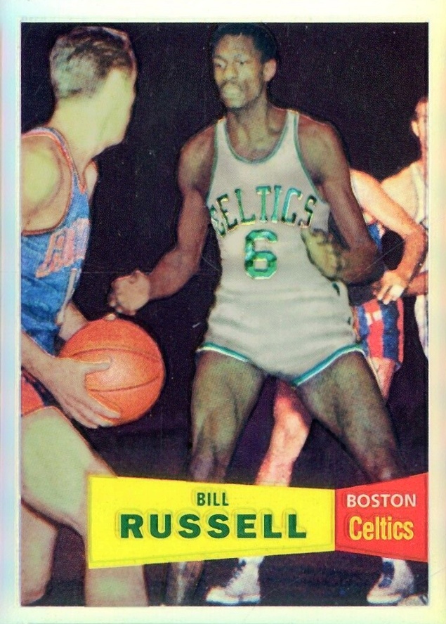 1996 Topps Finest Reprint Bill Russell #40 Basketball Card
