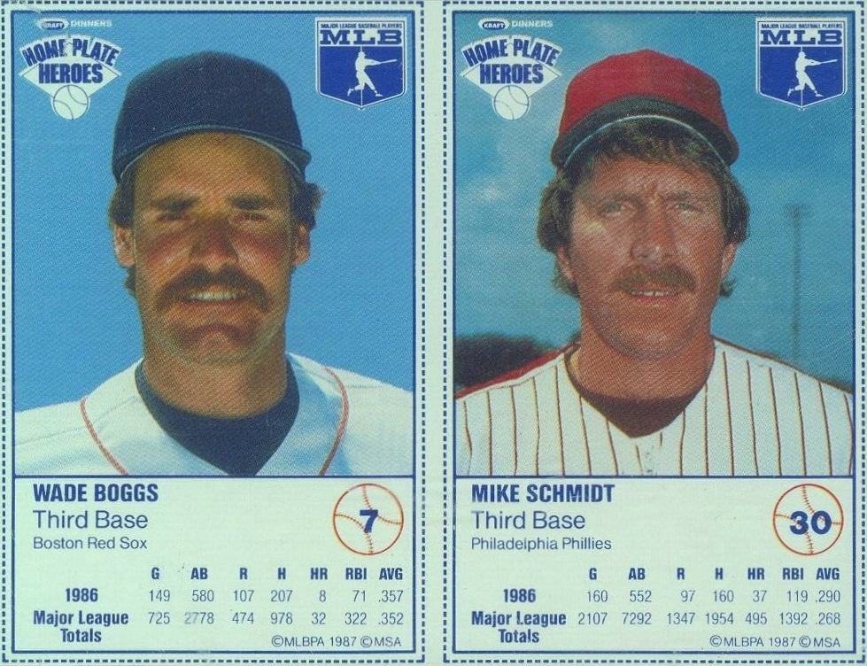 1987 Kraft Home Plate Heroes Panel-Hand Cut Boggs/Schmidt # Baseball Card