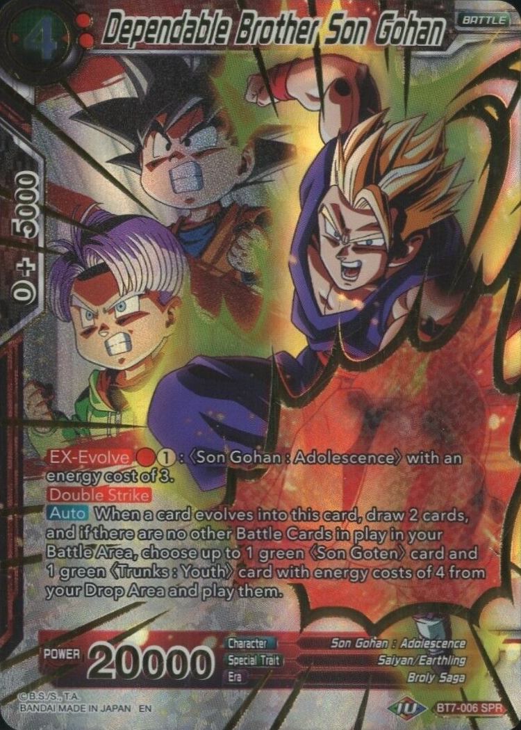 2019 Dragon Ball Super Series 7 Assault of the Saiyans  Dependable Brother Son Gohan #BT7-006 TCG Card