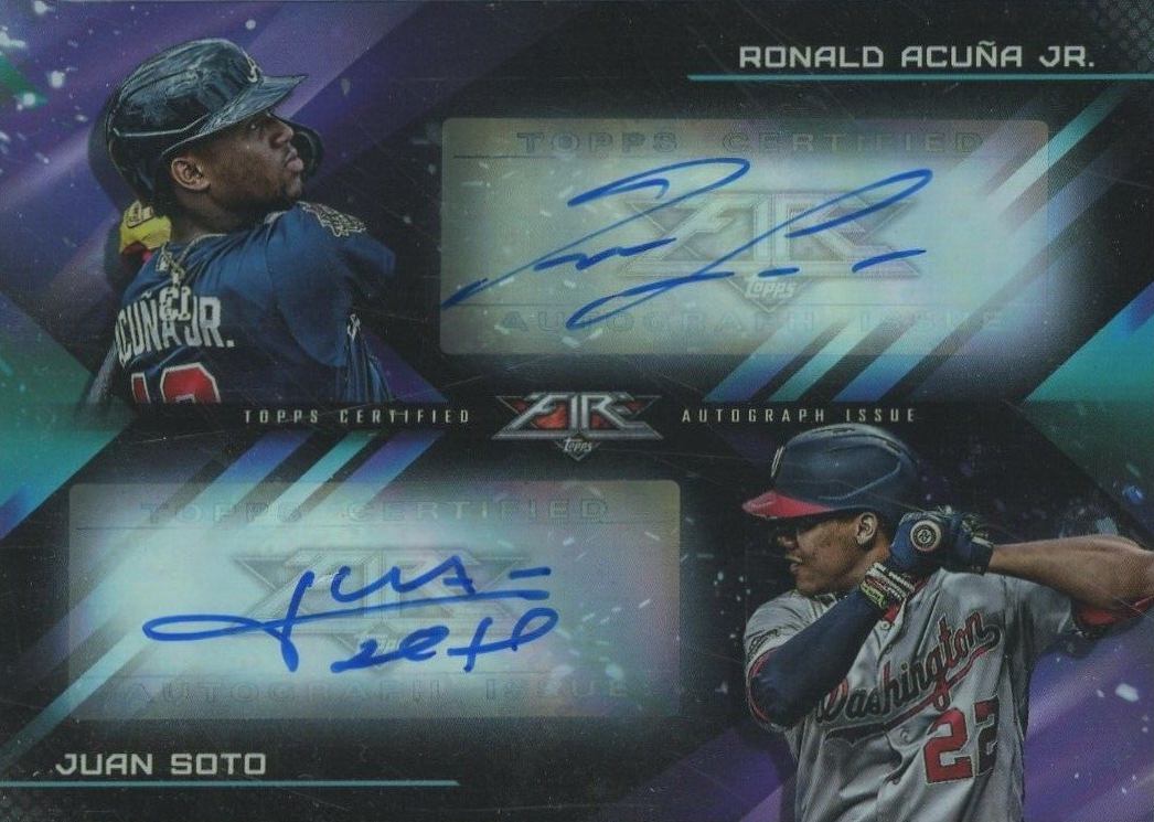 2021 Topps Fire Autographs Juan Soto/Ronald Acuna Jr. #DAAS Baseball Card