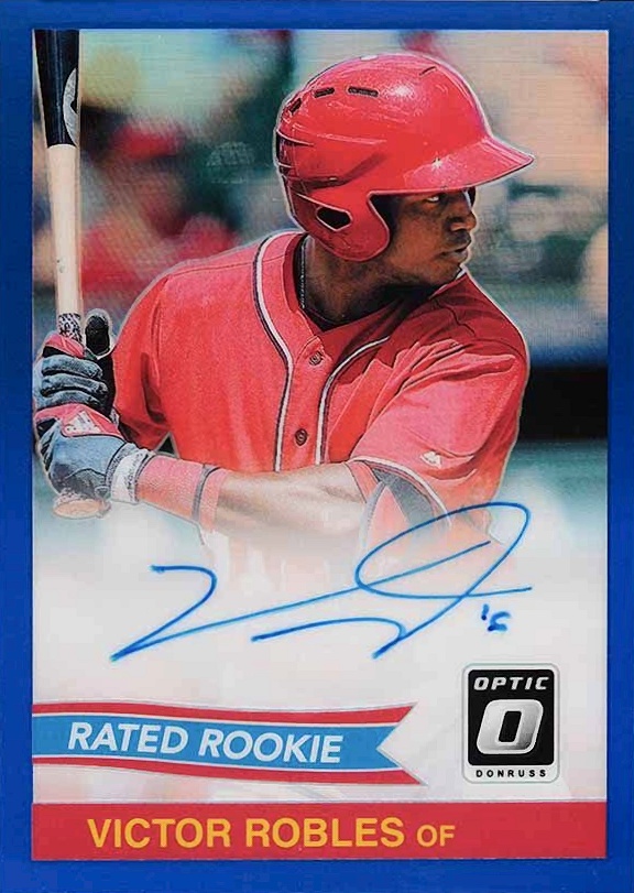 2018 Panini Donruss Optic Rated Rookie Retro 1984 Signatures Victor Robles #VR Baseball Card