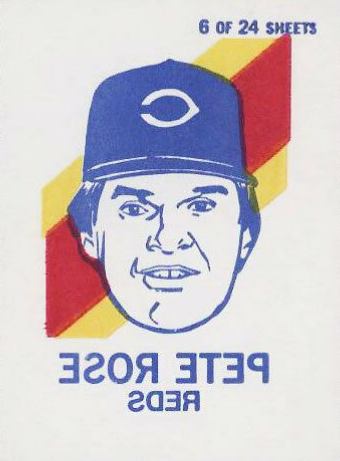 1986 Topps Tattoos Perforated Pete Rose # Baseball Card