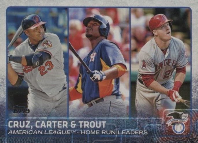2015 Topps Chris Carter/Mike Trout/Nelson Cruz #285 Baseball Card