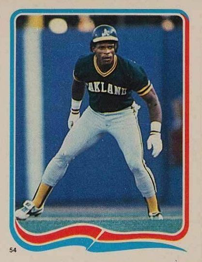 1985 Fleer Star Stickers Rickey Henderson #54 Baseball Card