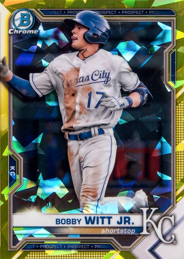 2021 Bowman Sapphire Edition Chrome Prospects Bobby Witt Jr. #BCP1 Baseball Card
