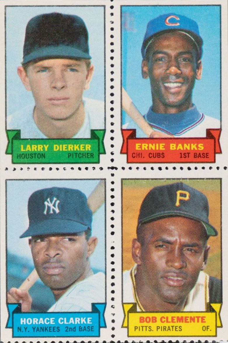 1969 Topps Stamps Panels Dierker/Banks/Clarke/Clemente # Baseball Card