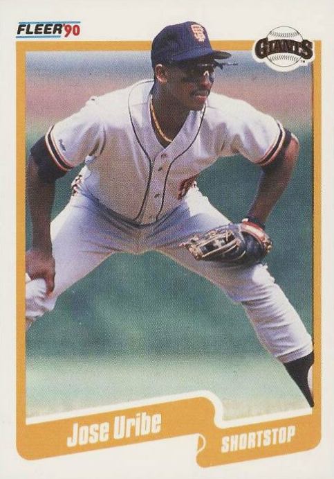 1990 Fleer Jose Uribe #74 Baseball Card