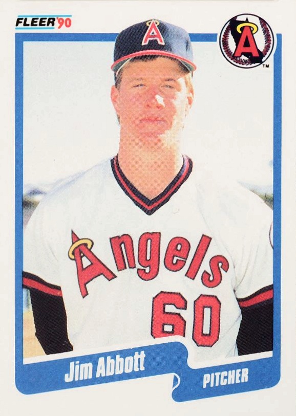 1990 Fleer Jim Abbott #125 Baseball Card