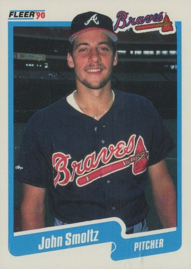 1990 Fleer John Smoltz #595 Baseball Card