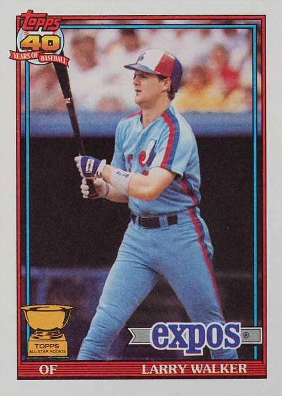 1991 Topps Larry Walker #339 Baseball Card