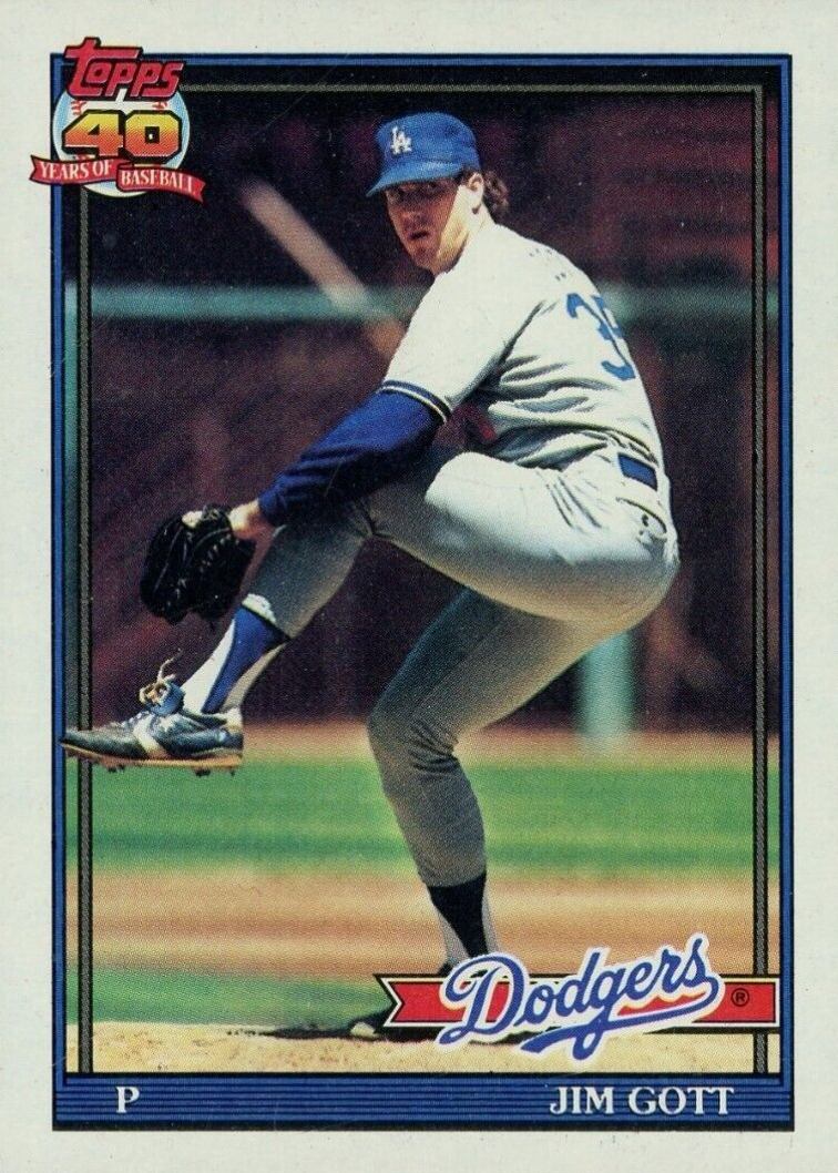 1991 Topps Jim Gott #606 Baseball Card