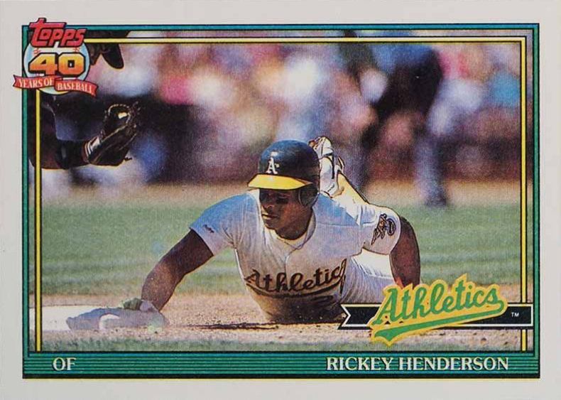 1991 Topps Rickey Henderson #670 Baseball Card