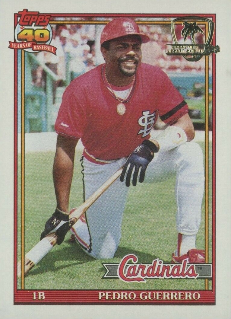 1991 Topps Desert Shield Pedro Guerrero #20 Baseball Card