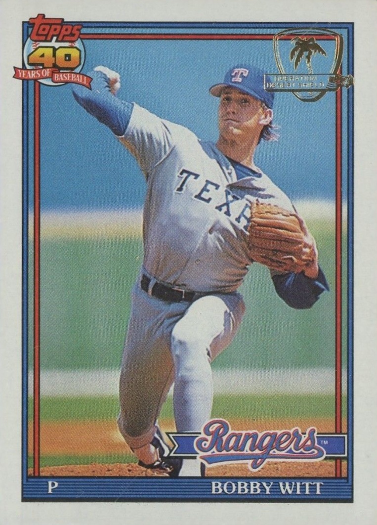 1991 Topps Desert Shield Bobby Witt #27 Baseball Card