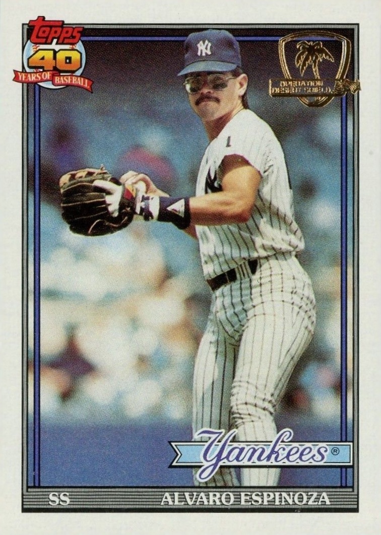 1991 Topps Desert Shield Alvaro Espinoza #28 Baseball Card