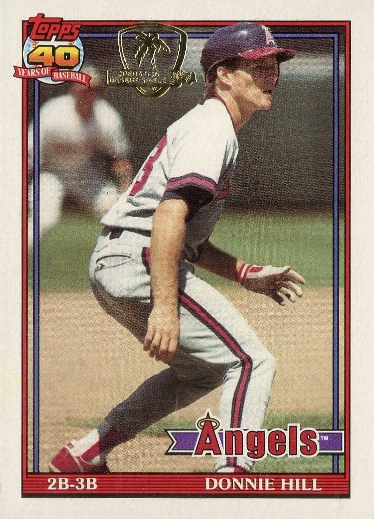 1991 Topps Desert Shield Donnie Hill #36 Baseball Card