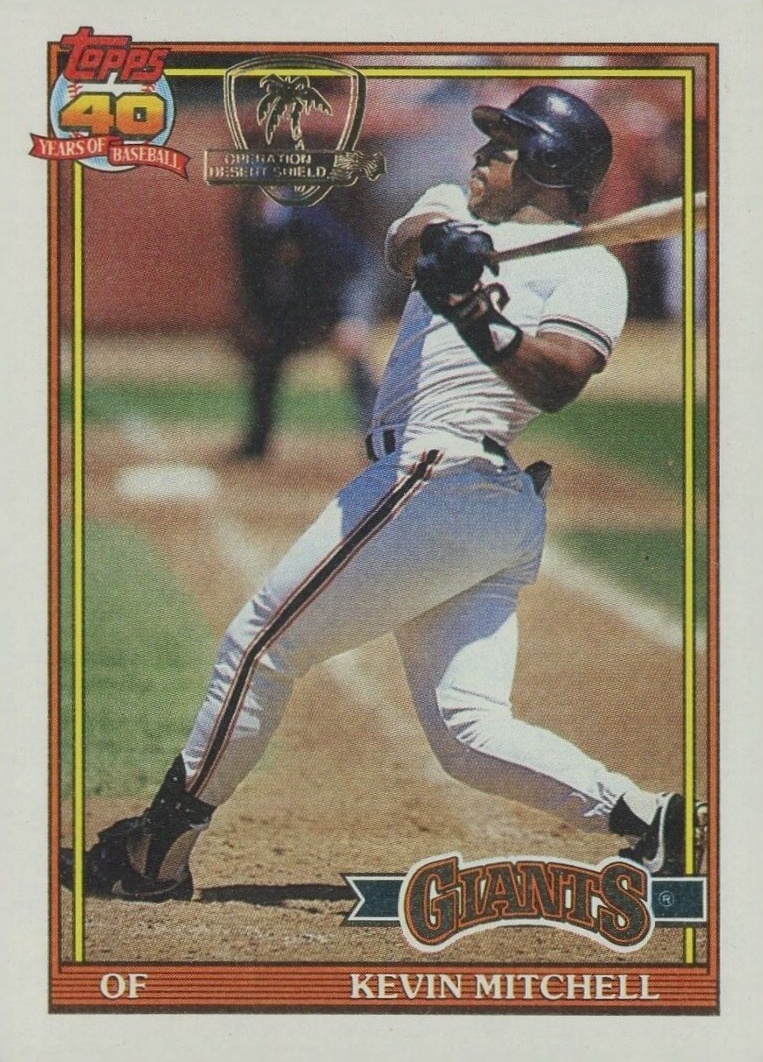 1991 Topps Desert Shield Kevin Mitchell #40 Baseball Card