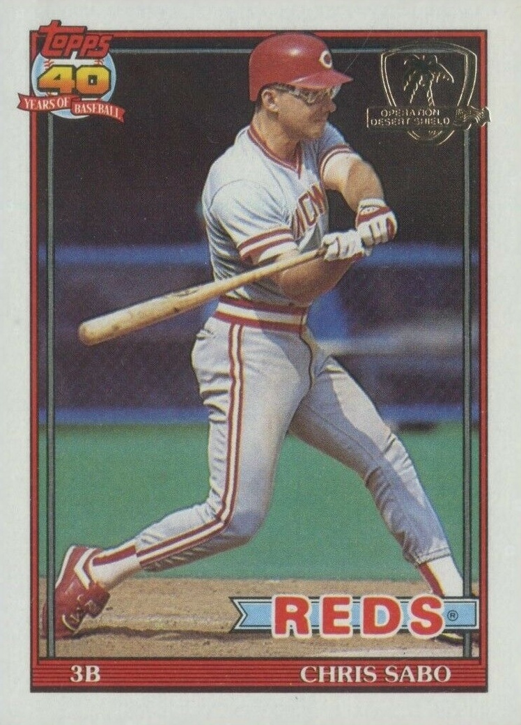 1991 Topps Desert Shield Chris Sabo #45 Baseball Card