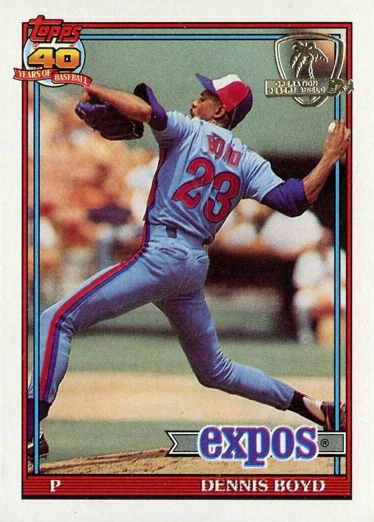 1991 Topps Desert Shield Dennis Boyd #48 Baseball Card