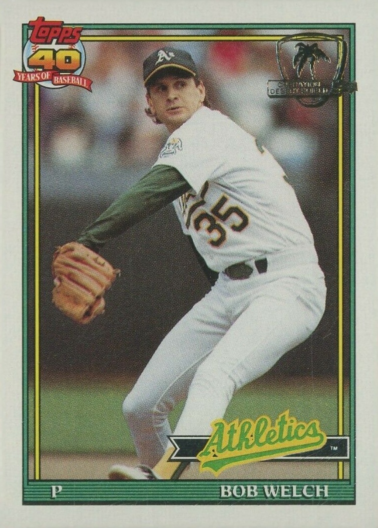 1991 Topps Desert Shield Bob Welch #50 Baseball Card