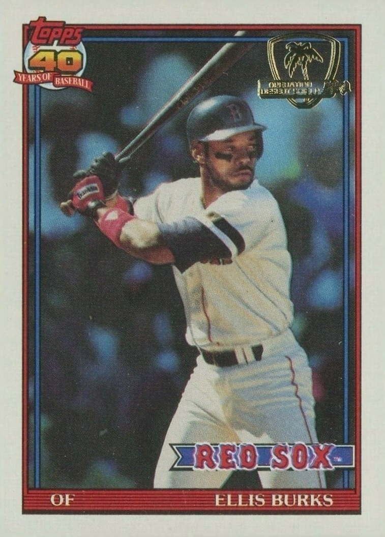 1991 Topps Desert Shield Ellis Burks #70 Baseball Card