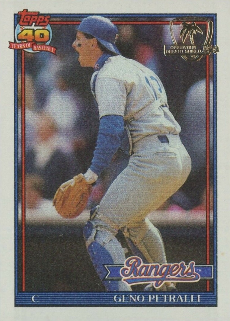 1991 Topps Desert Shield Geno Petralli #78 Baseball Card