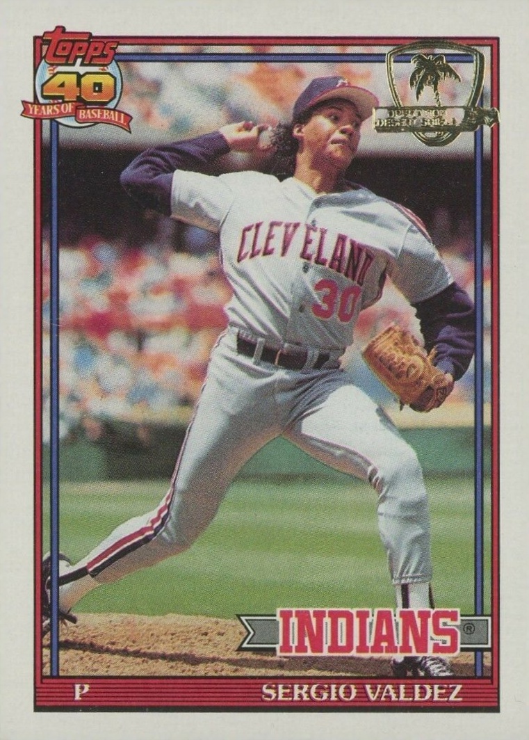 1991 Topps Desert Shield Sergio Valdez #98 Baseball Card