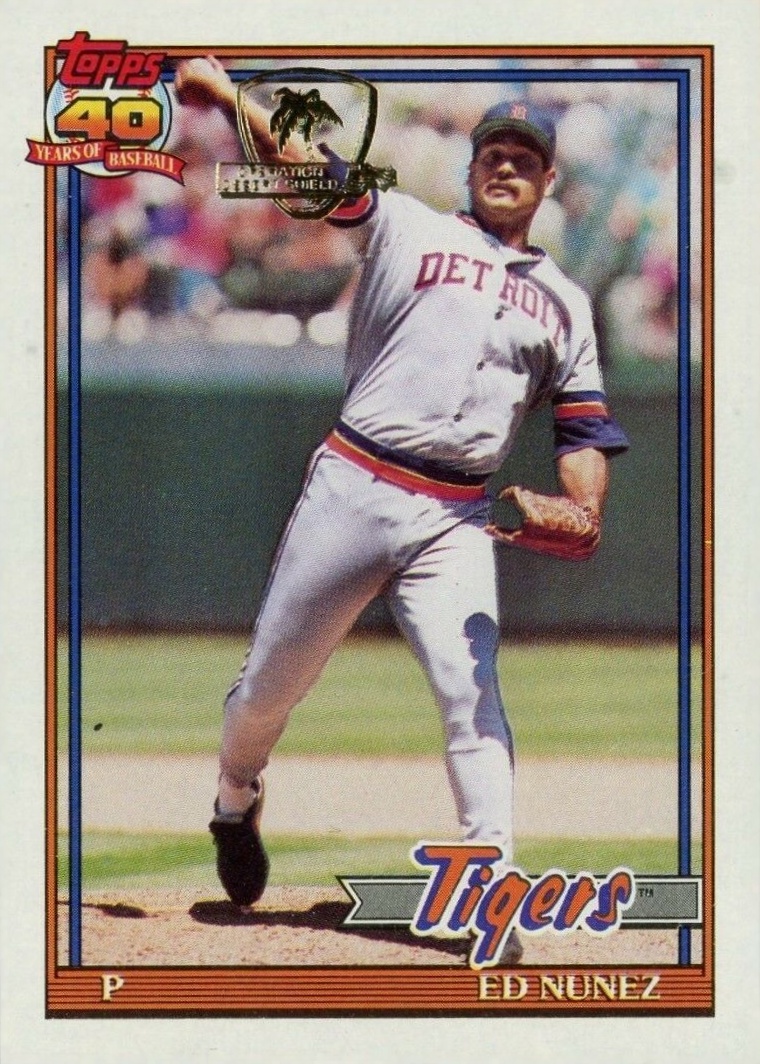 1991 Topps Desert Shield Ed Nunez #106 Baseball Card