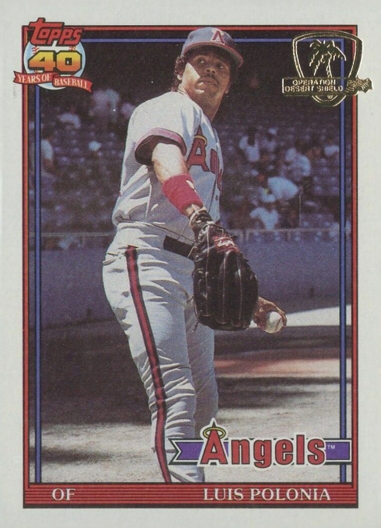 1991 Topps Desert Shield Luis Polonia #107 Baseball Card