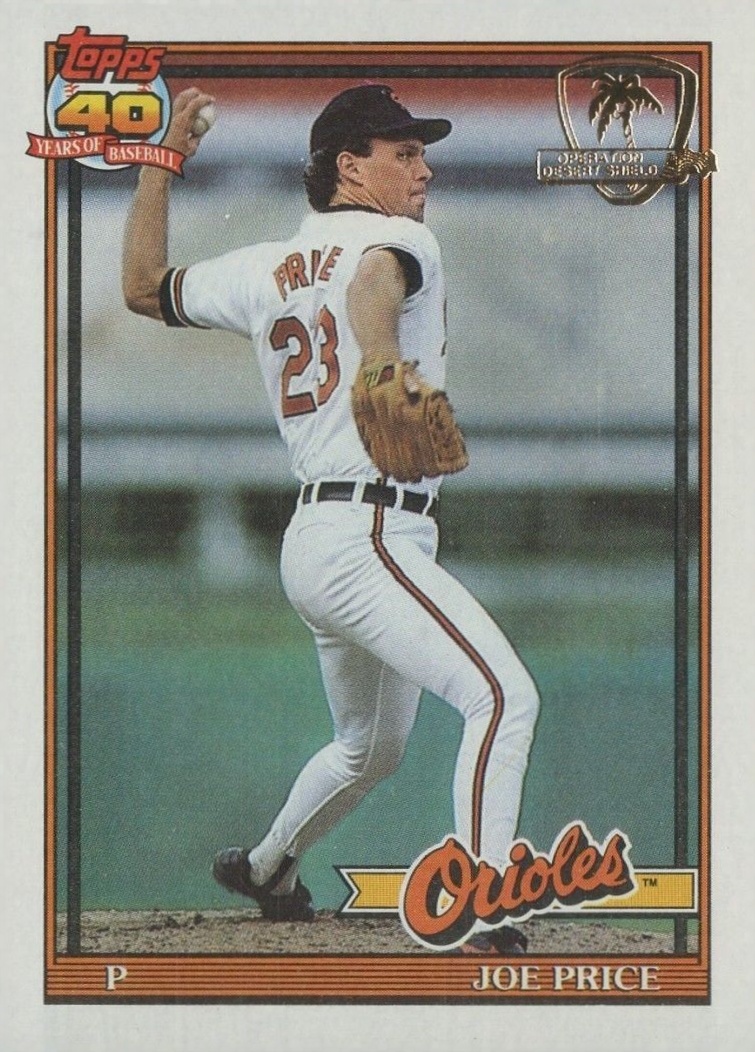 1991 Topps Desert Shield Joe Price #127 Baseball Card