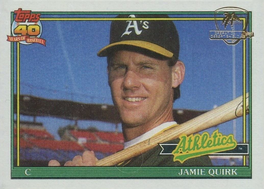 1991 Topps Desert Shield Jamie Quirk #132 Baseball Card