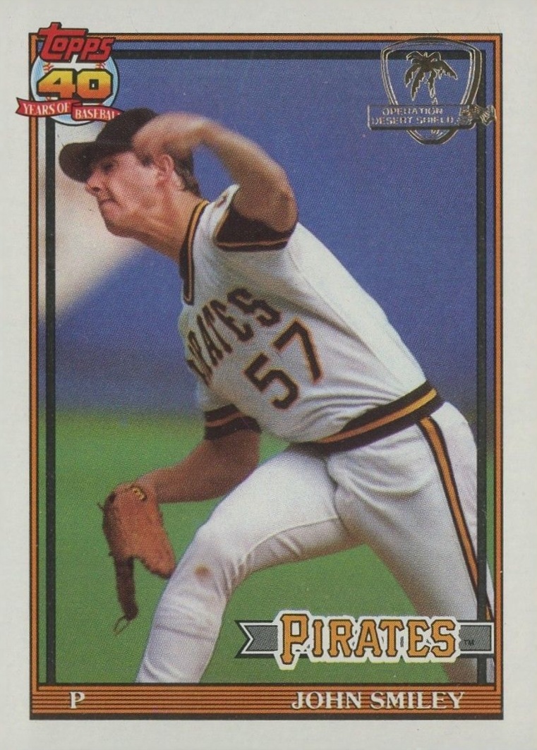 1991 Topps Desert Shield John Smiley #143 Baseball Card