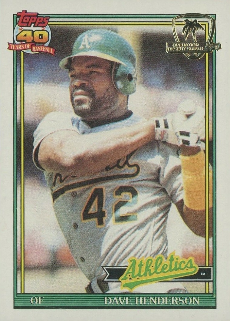 1991 Topps Desert Shield Dave Henderson #144 Baseball Card