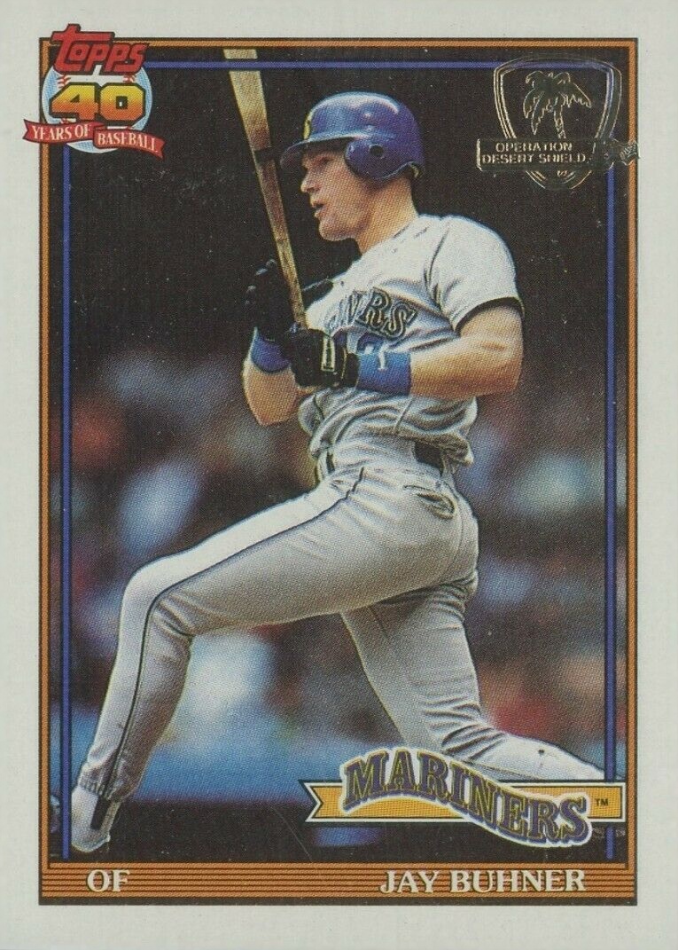 1991 Topps Desert Shield Jay Buhner #154 Baseball Card