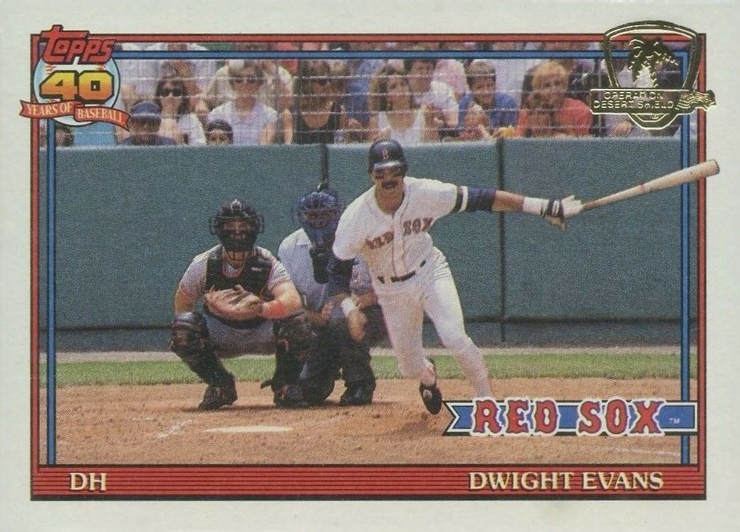 1991 Topps Desert Shield Dwight Evans COR #155 Baseball Card