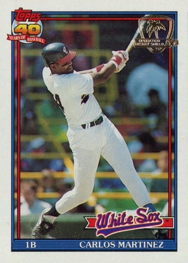 1991 Topps Desert Shield Carlos Martinez #156 Baseball Card