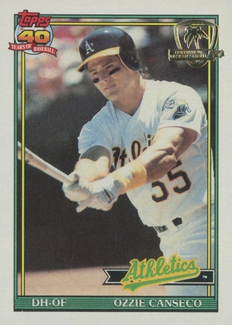 1991 Topps Desert Shield Ozzie Canseco #162 Baseball Card