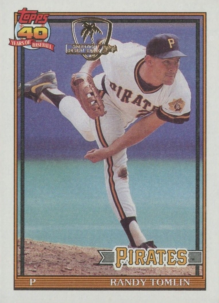1991 Topps Desert Shield Randy Tomlin #167 Baseball Card