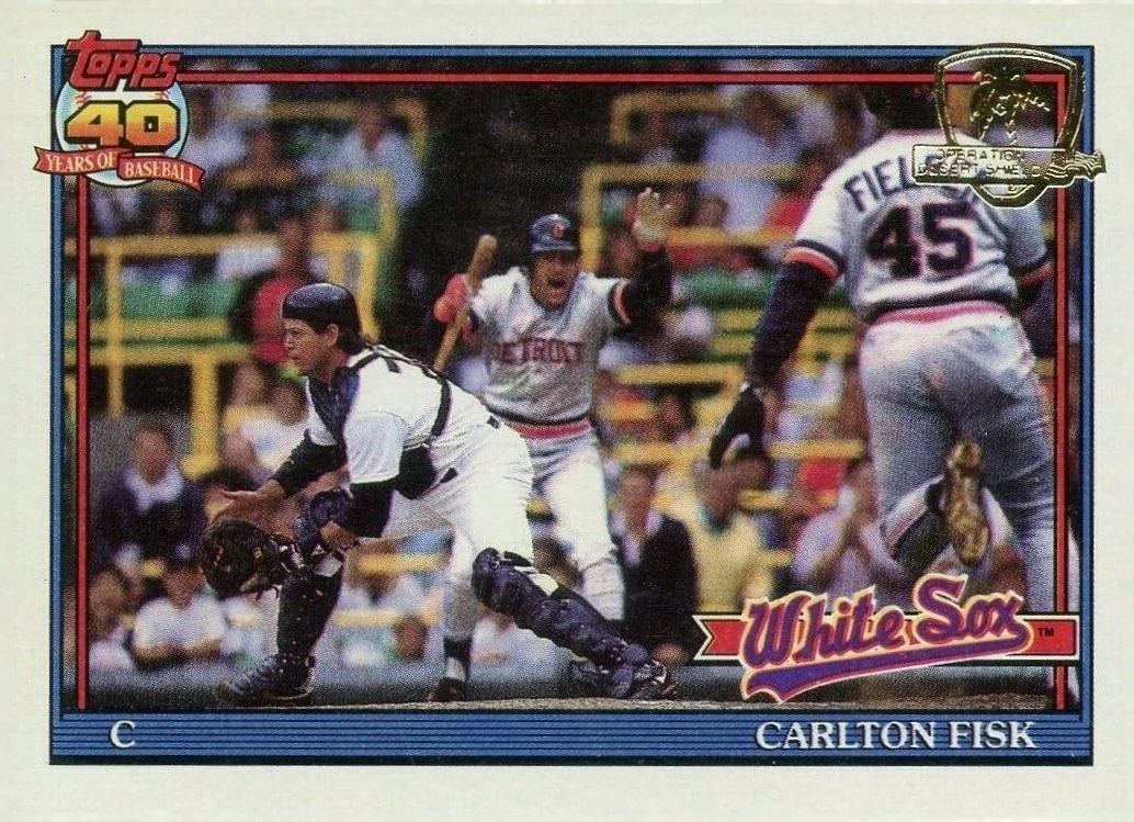 1991 Topps Desert Shield Carlton Fisk #170 Baseball Card