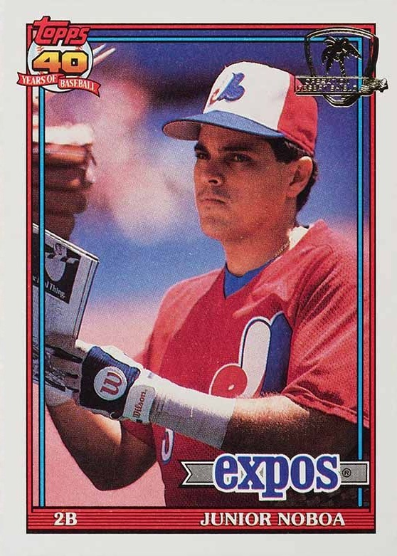 1991 Topps Desert Shield Junior Noboa #182 Baseball Card