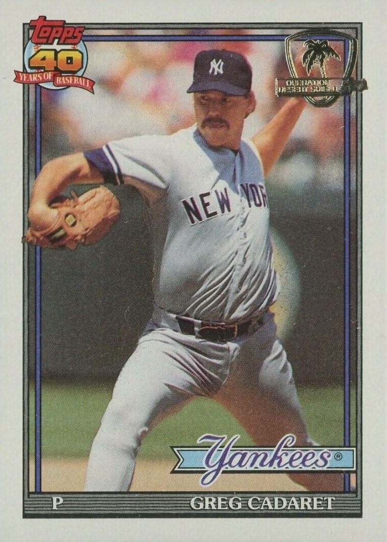 1991 Topps Desert Shield Greg Cadaret #187 Baseball Card