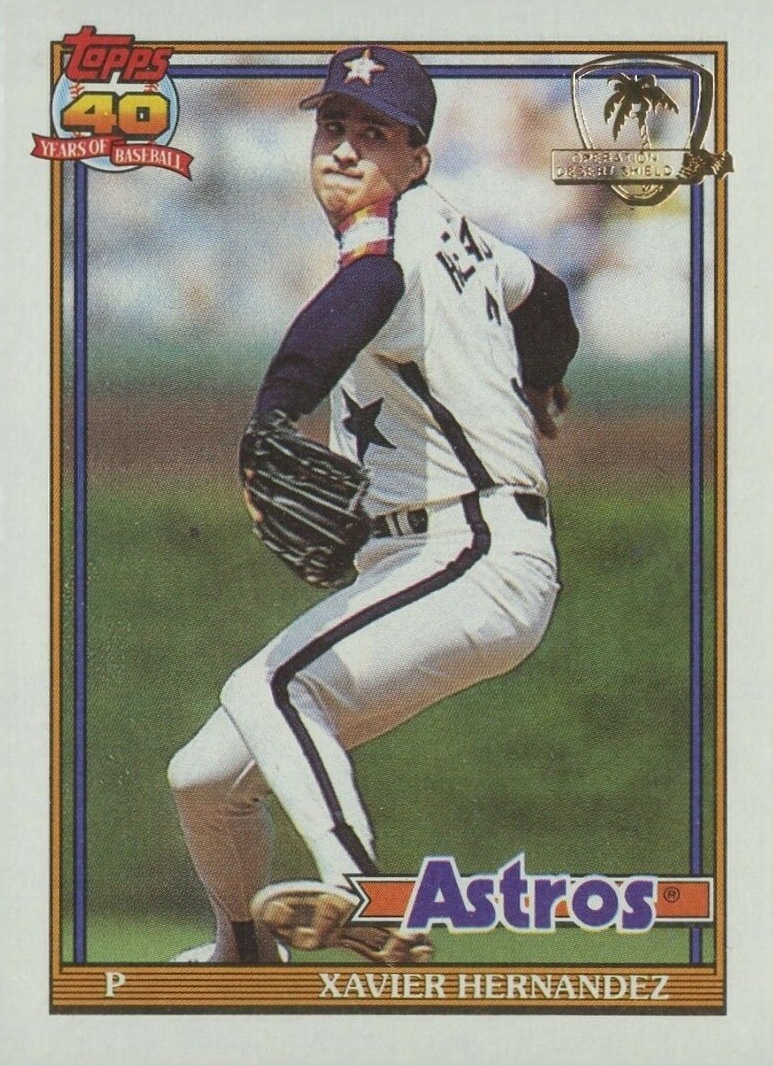 1991 Topps Desert Shield Xavier Hernandez #194 Baseball Card